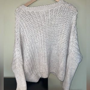 Charlotte Russe drop shoulder oversized sweater   light beige  large